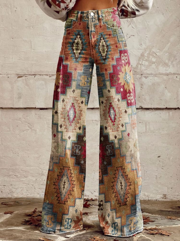 Julia™ - Vintage boho patchwork wide leg trousers