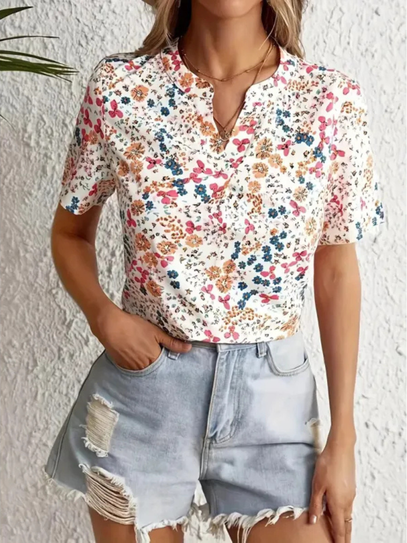 Charishe™ - Floral Button-Up Blouse