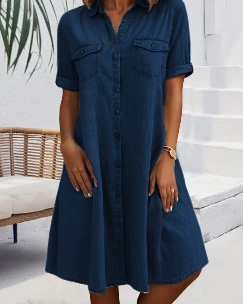 Grace™ - Oversized Casual Denim Long Dress