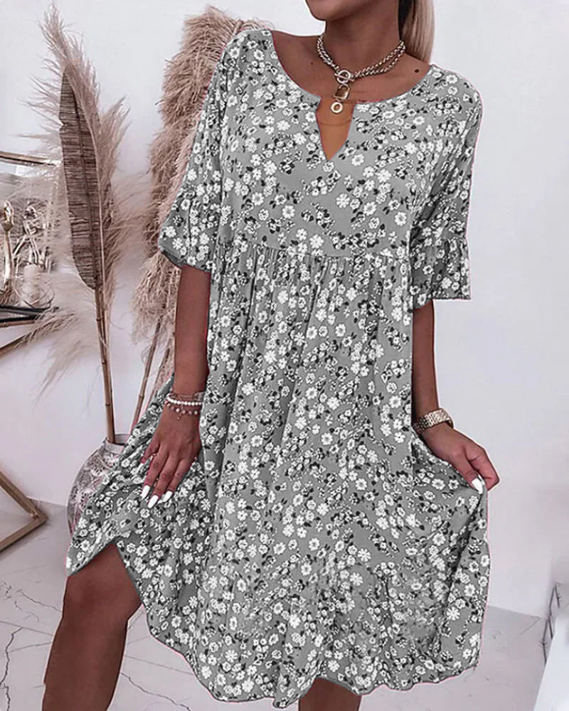 Mella™ - Half-sleeve Dress in Floral Print