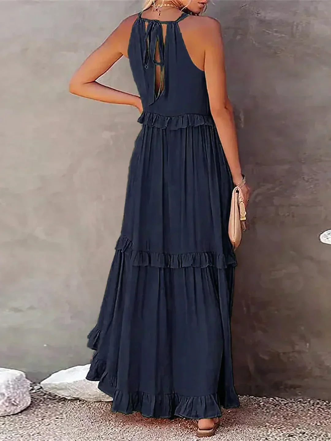 Emmeline | Halter Ruffle Maxi Dress