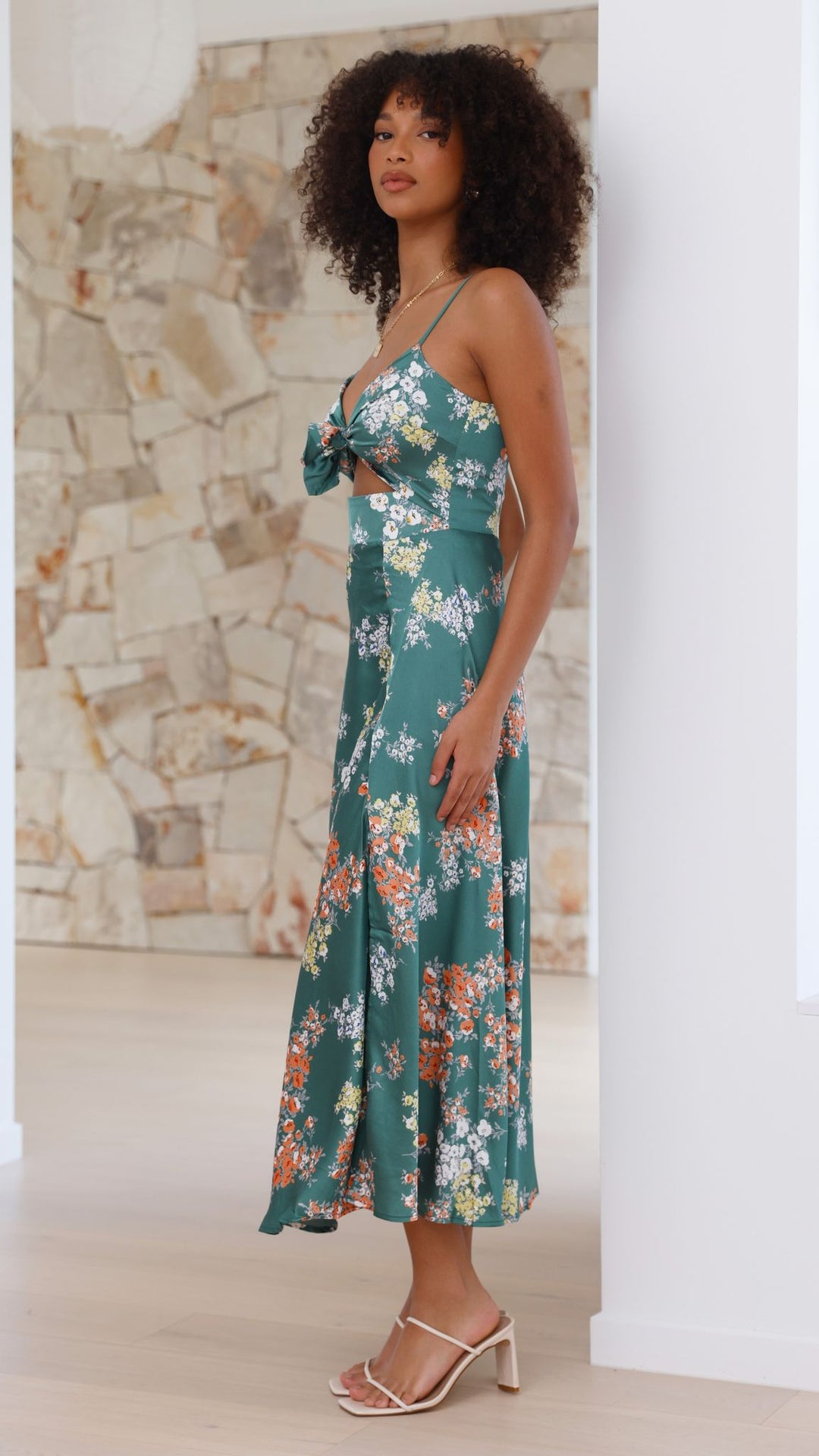 Elenor - Green Floral Dress