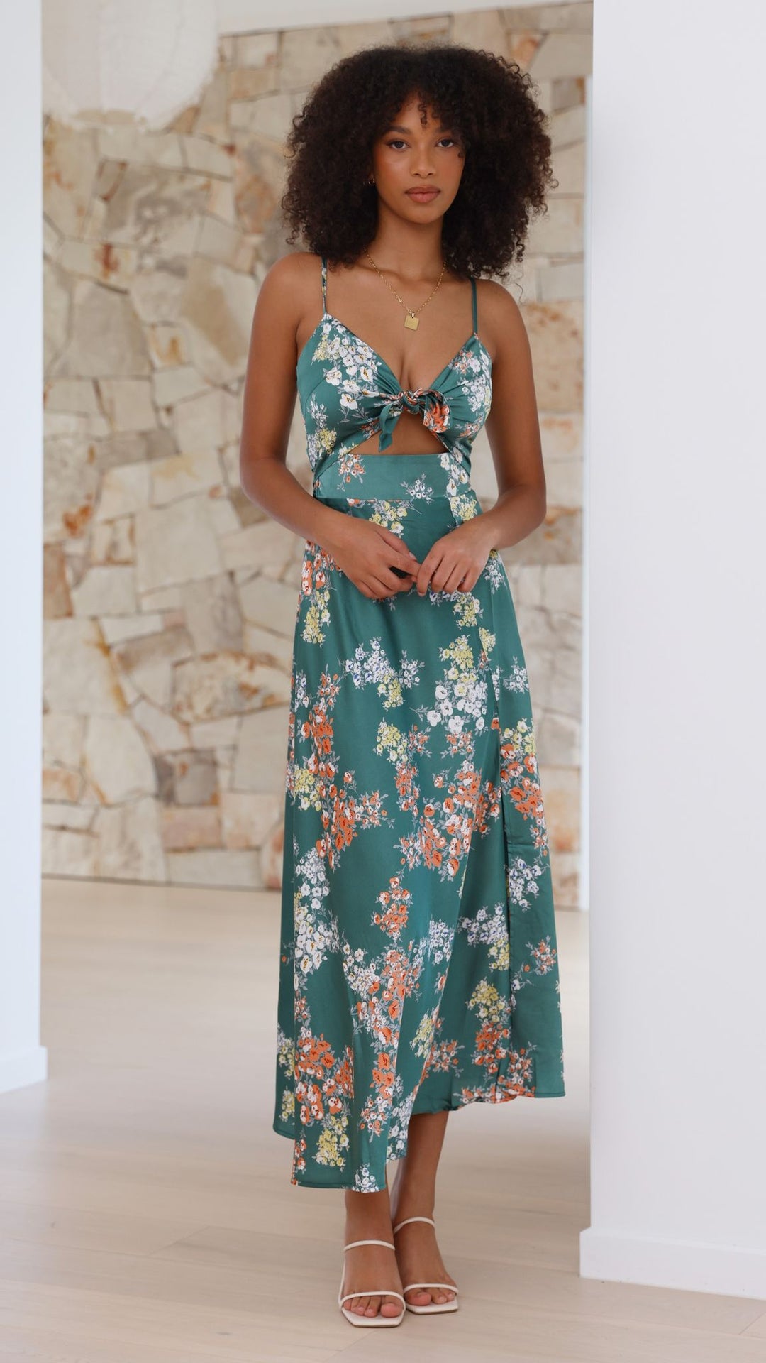 Elenor - Green Floral Dress