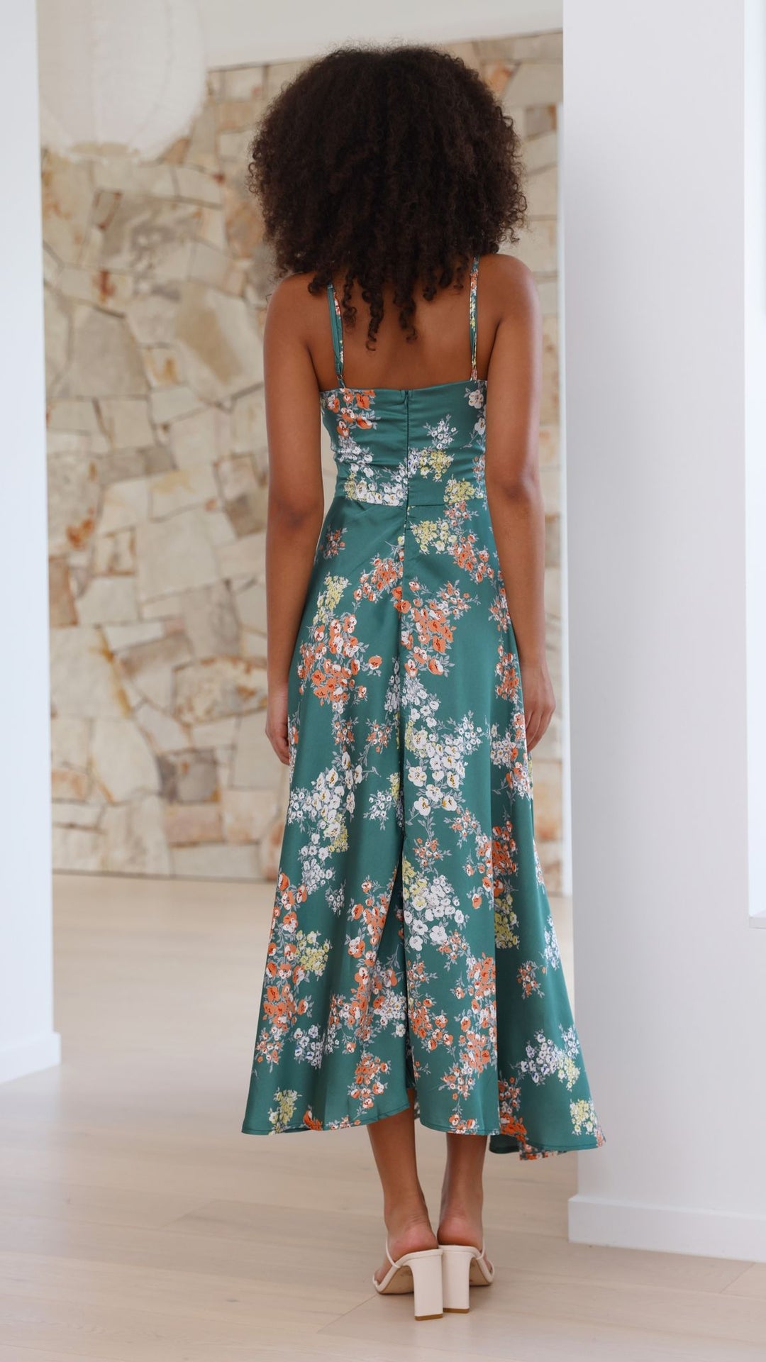 Elenor - Green Floral Dress