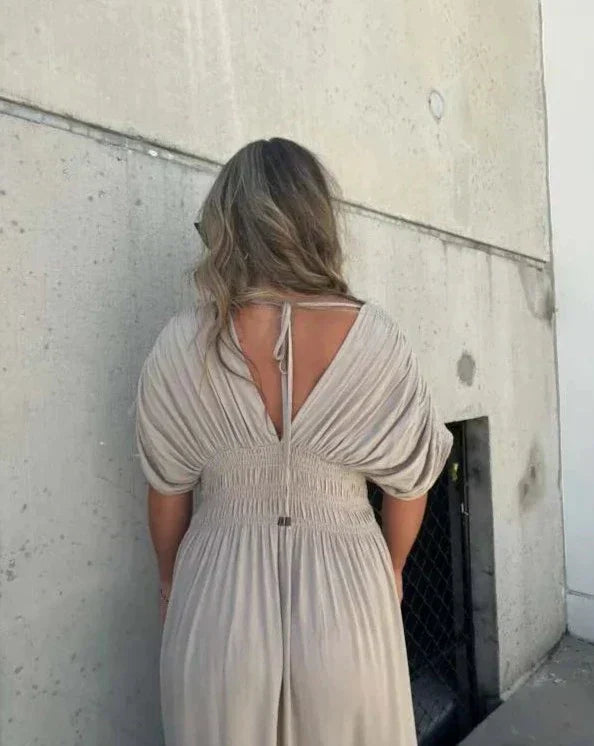 Slit V-Neck Effortless Maxi Long  dress