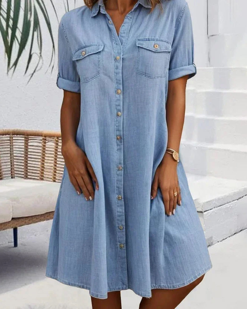 Grace™ - Oversized Casual Denim Long Dress