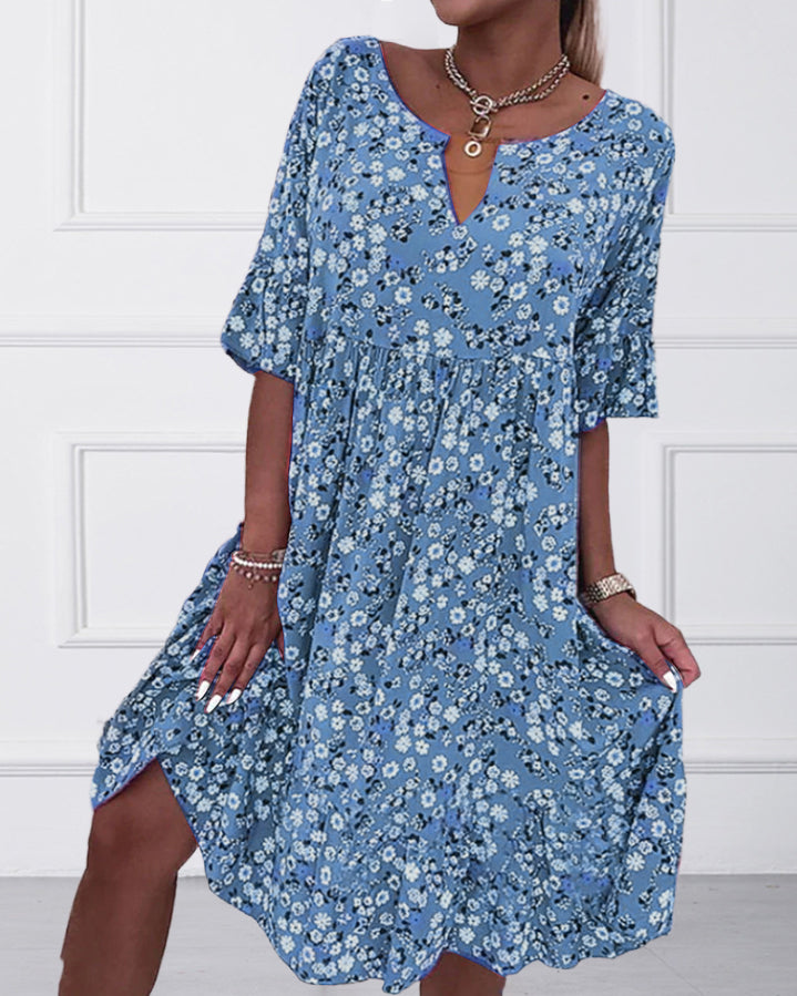 Mella™ - Half-sleeve Dress in Floral Print