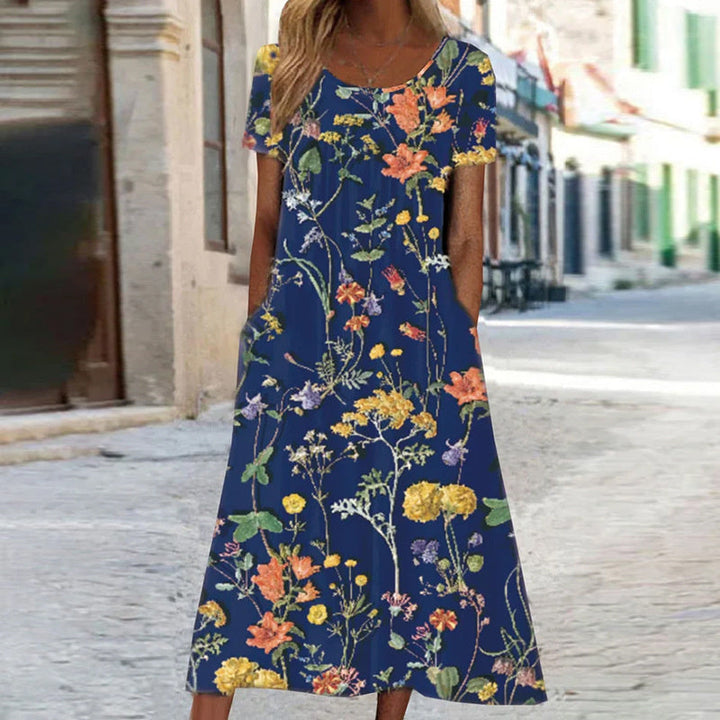 Lila | Elegant Boho Floral Maxi Dress with Tummy Coverage