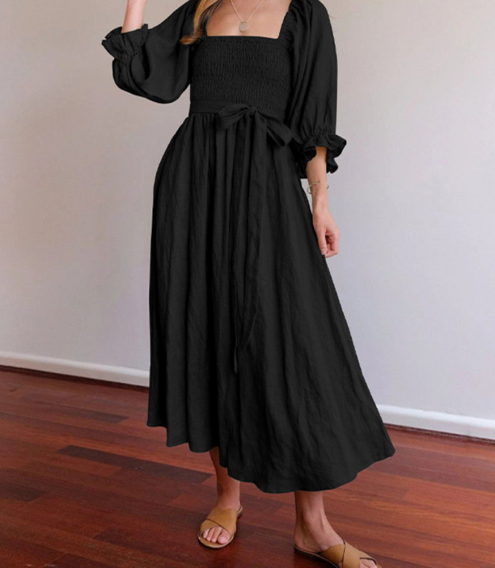 Helinia™ - French Dress with Flare Sleeves