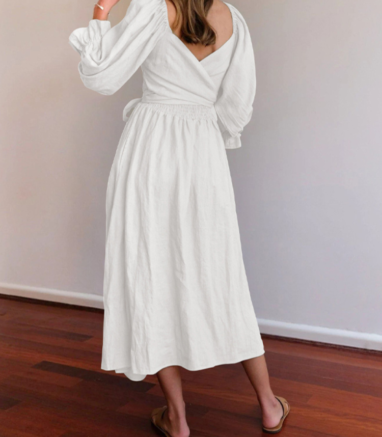 Helinia™ - French Dress with Flare Sleeves