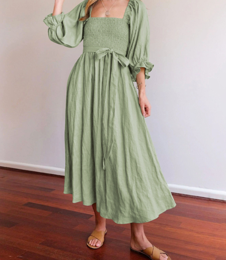 Helinia™ - French Dress with Flare Sleeves