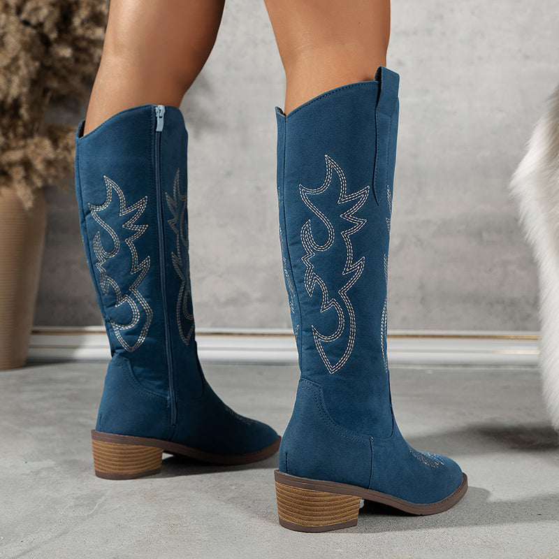 Ivy - Embroidered western cowboy boots