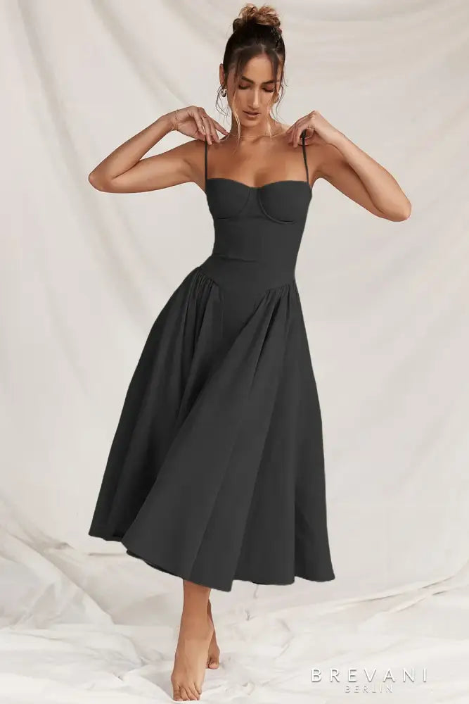 Britane™ - Sleeveless Corset Midi Dress