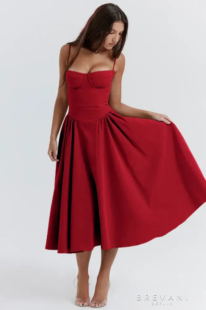 Britane™ - Sleeveless Corset Midi Dress