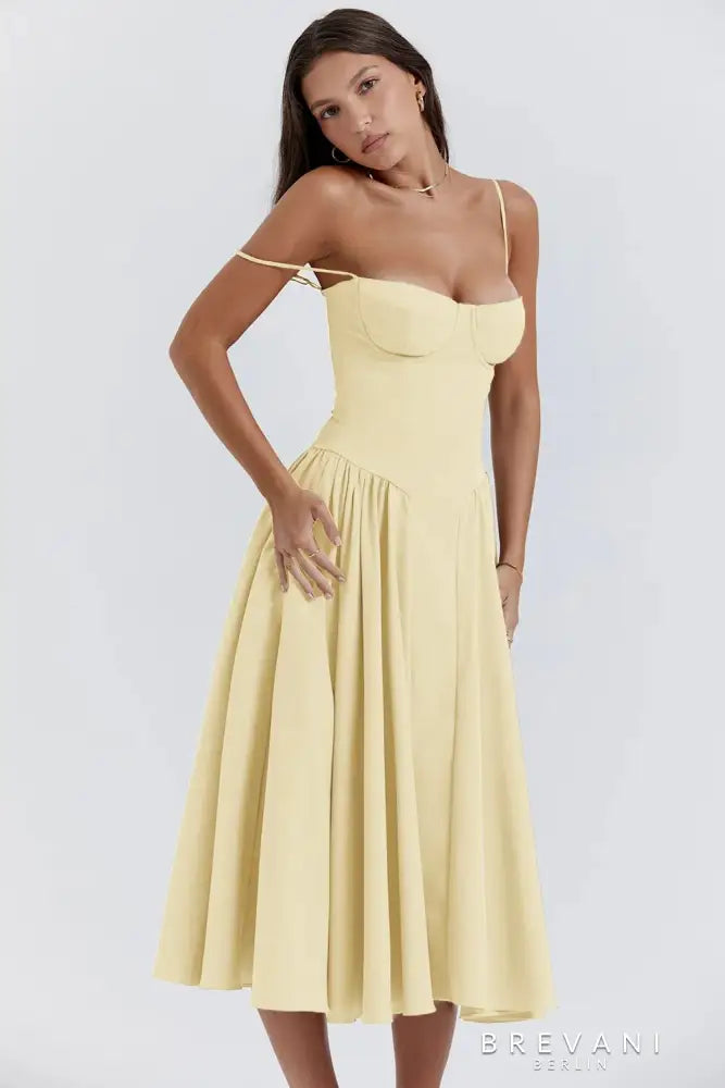 Britane™ - Sleeveless Corset Midi Dress