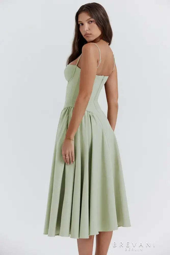 Britane™ - Sleeveless Corset Midi Dress