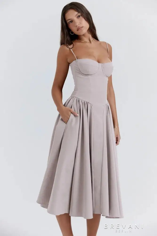 Britane™ - Sleeveless Corset Midi Dress