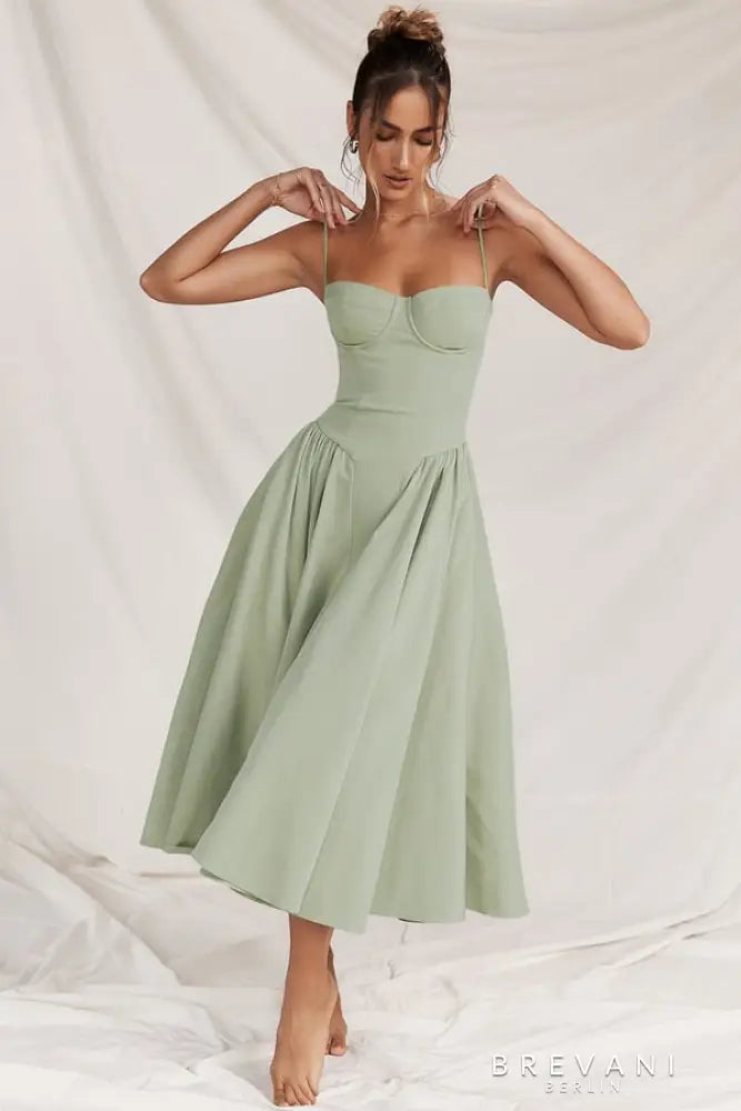 Britane™ - Sleeveless Corset Midi Dress