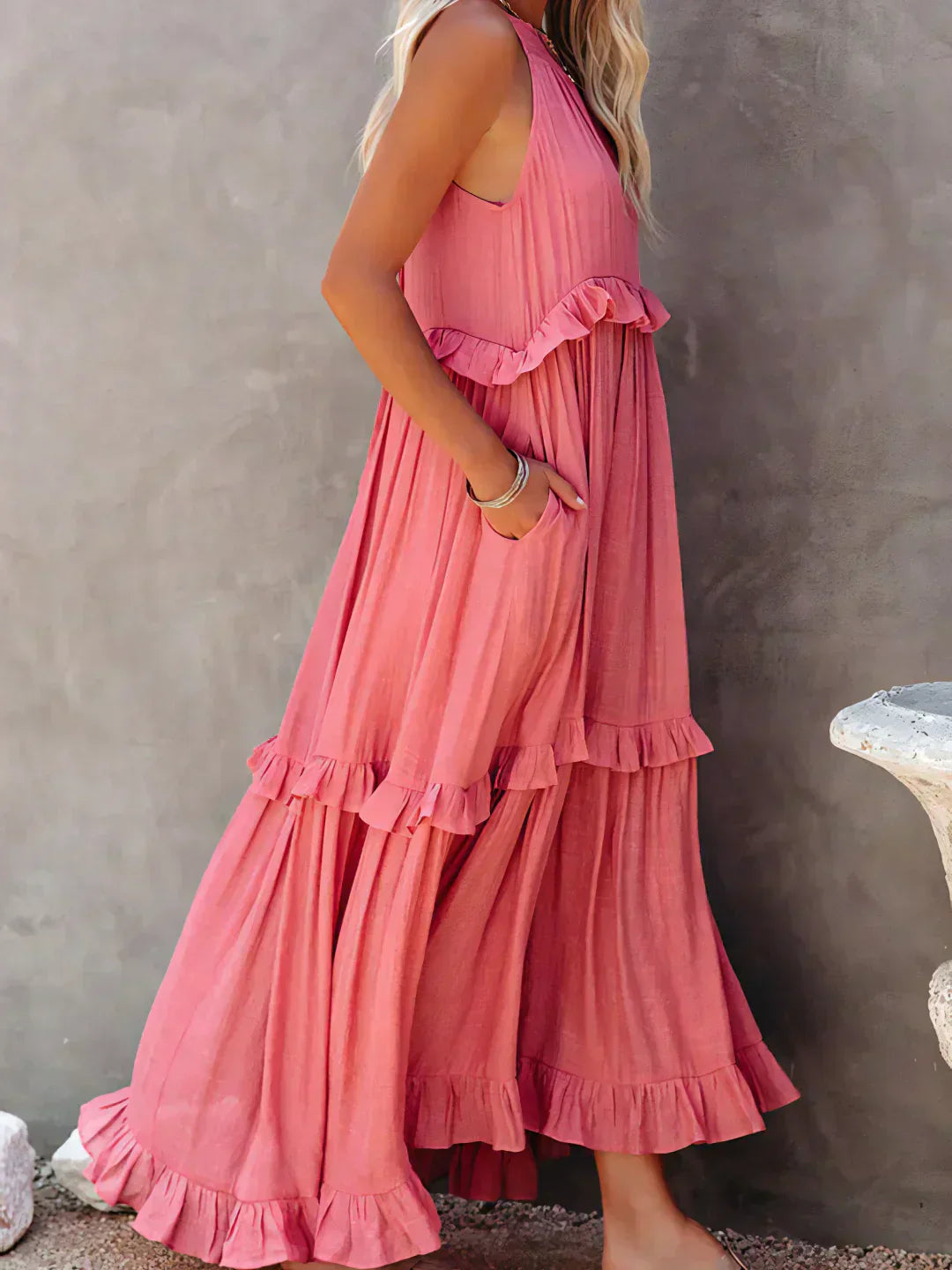 Emmeline | Halter Ruffle Maxi Dress