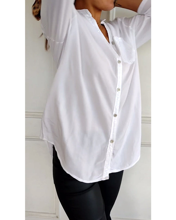 Hanita™ - V-Neck Casual Top