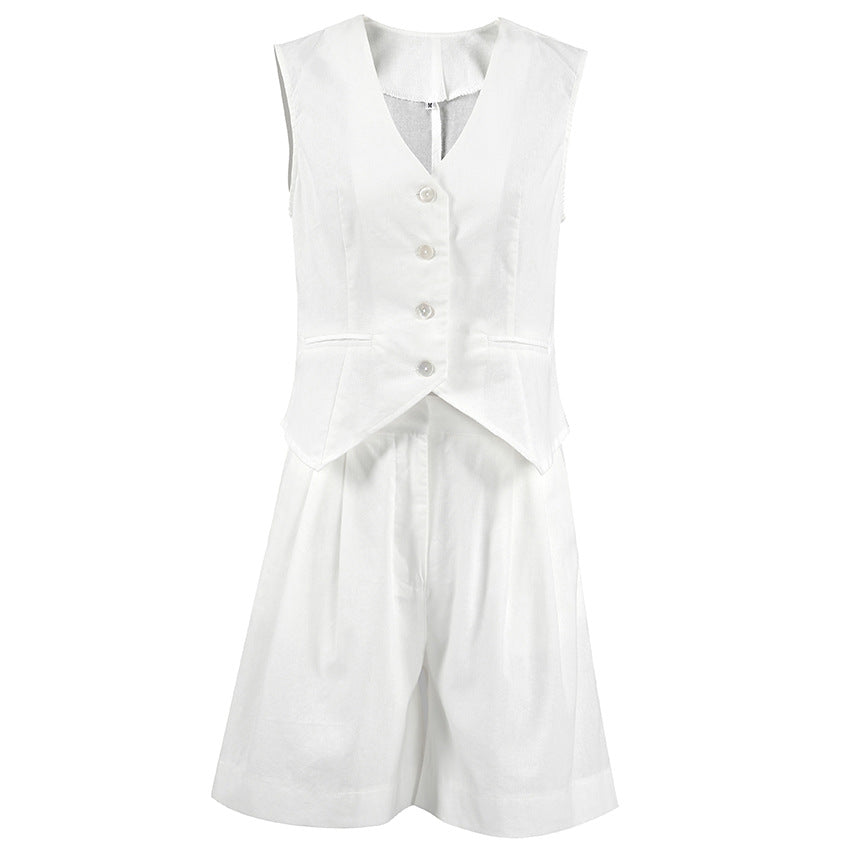 Chic Retro Waistcoat Two Pieces Set