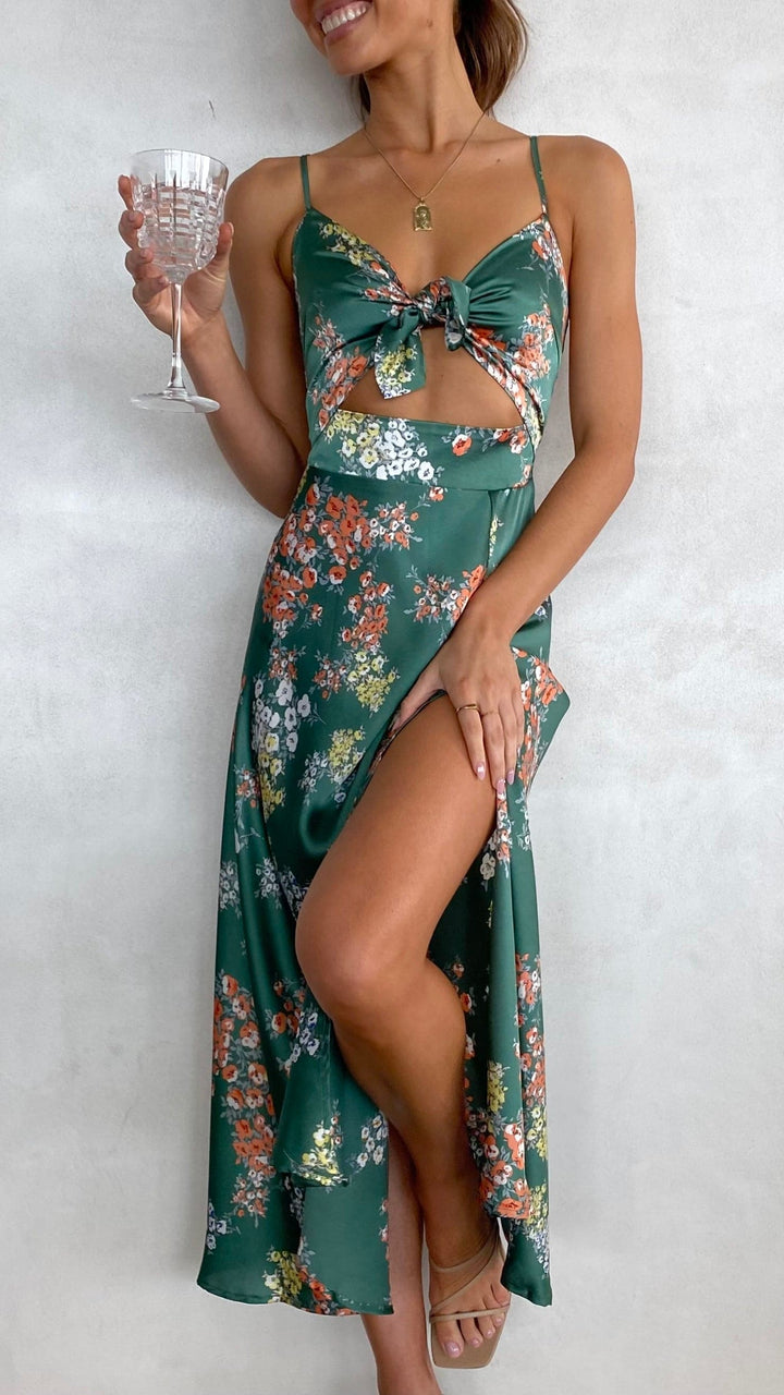 Elenor - Green Floral Dress