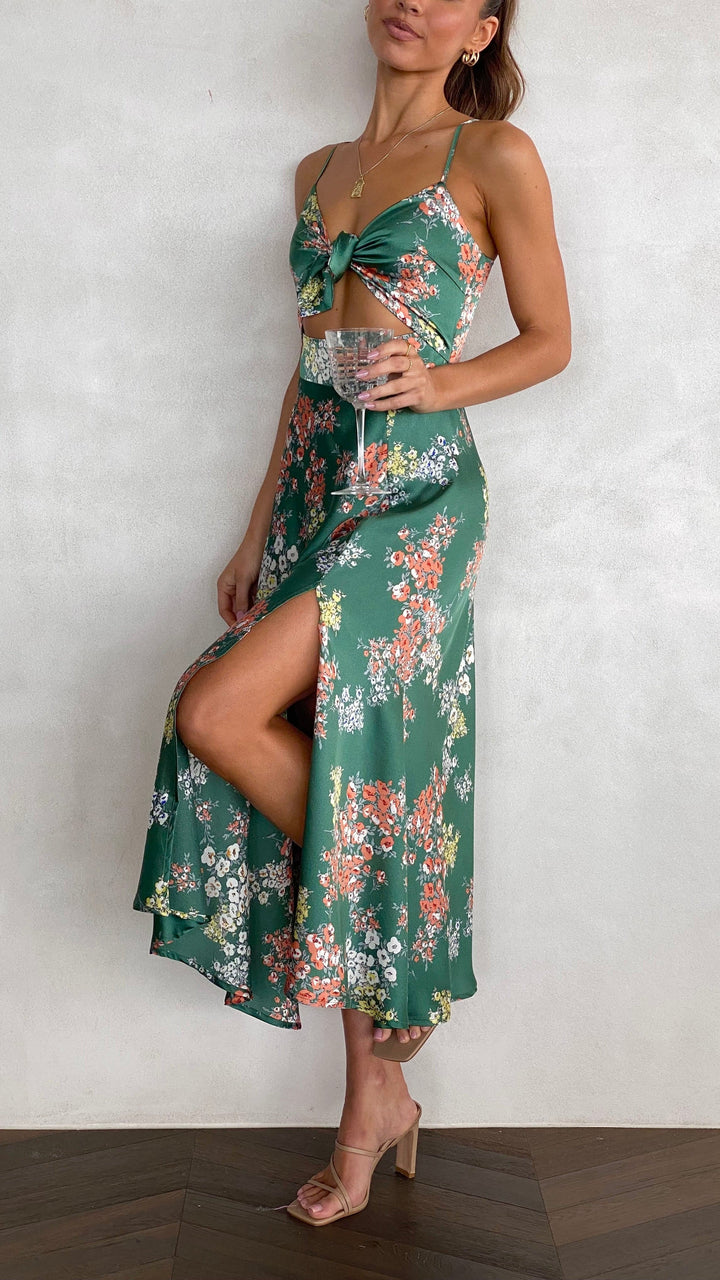 Elenor - Green Floral Dress