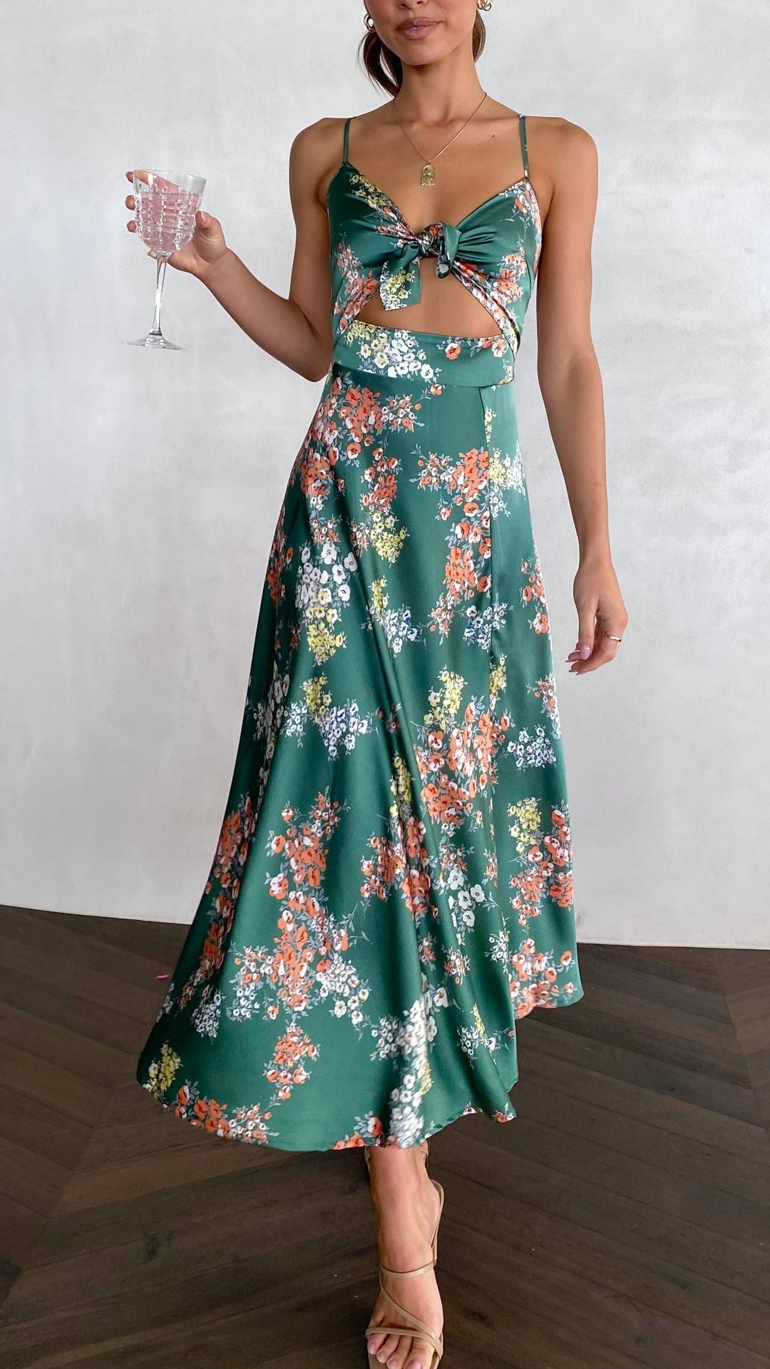 Elenor - Green Floral Dress