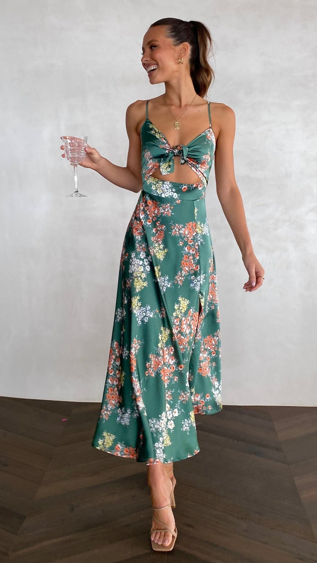 Elenor - Green Floral Dress